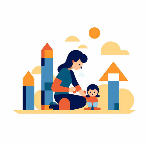 Minimalist daycare clipart on white background