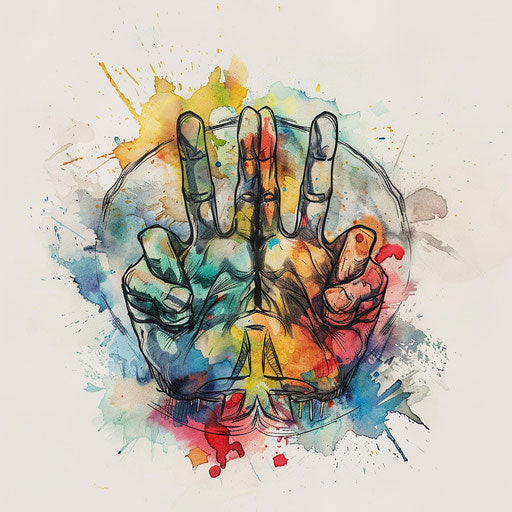 Contemporary peace tattoo sketch in flat style