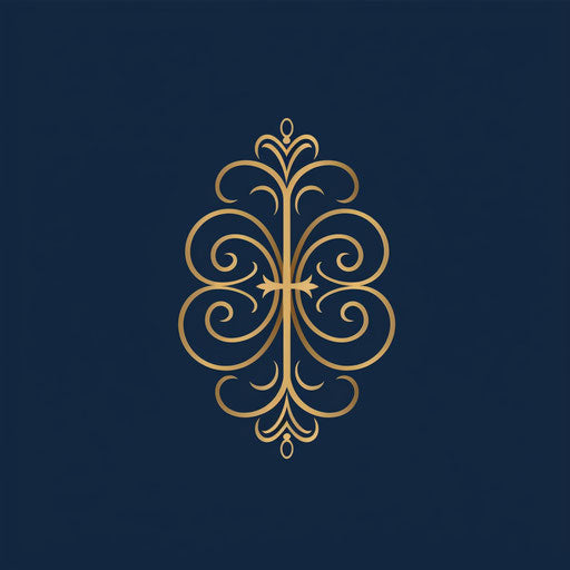 Classic monogram church logo on navy blue background