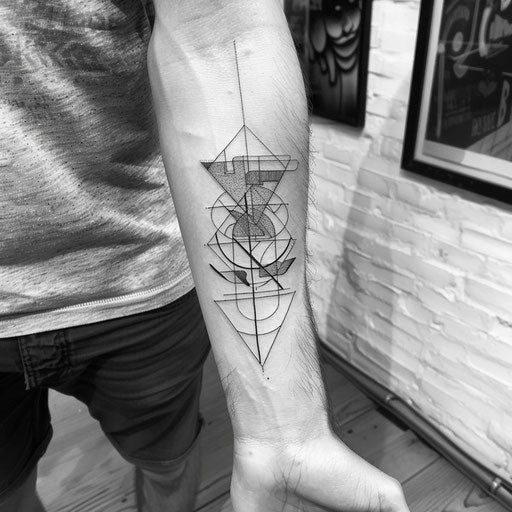 Geometric forearm tattoo for men