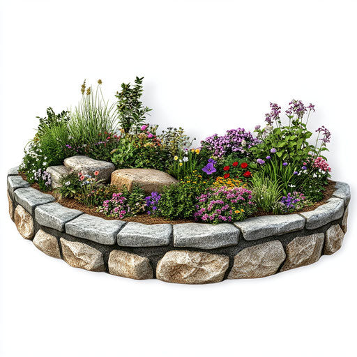 Realistic clipart of garden bed edging
