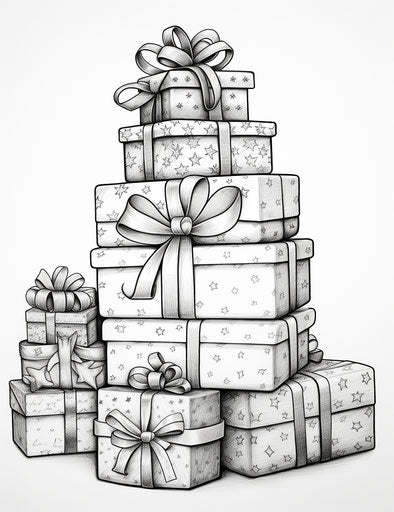 Coloring pages for adults, layered stencil style