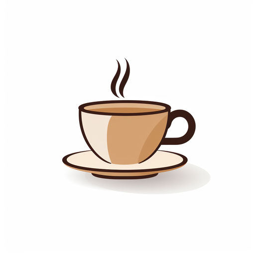 Minimalist style coffee cup on white background