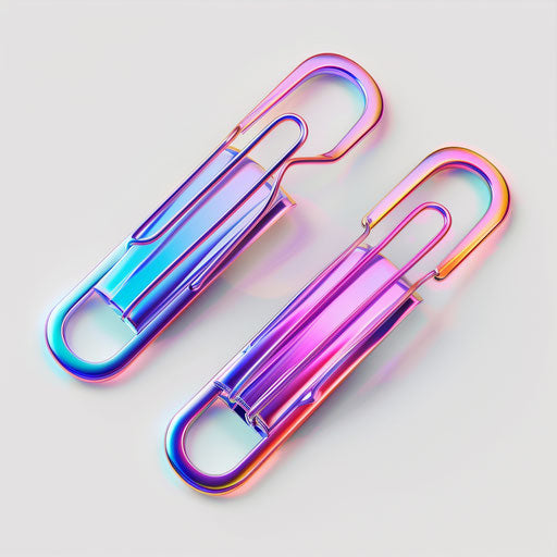 Realistic paper clip clipart on a flat white background
