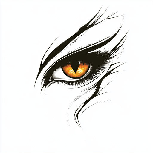 Animal eye tattoo sketch on arm - cat or wolf