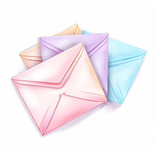 Pastel Colors Art style envelope clipart on white background