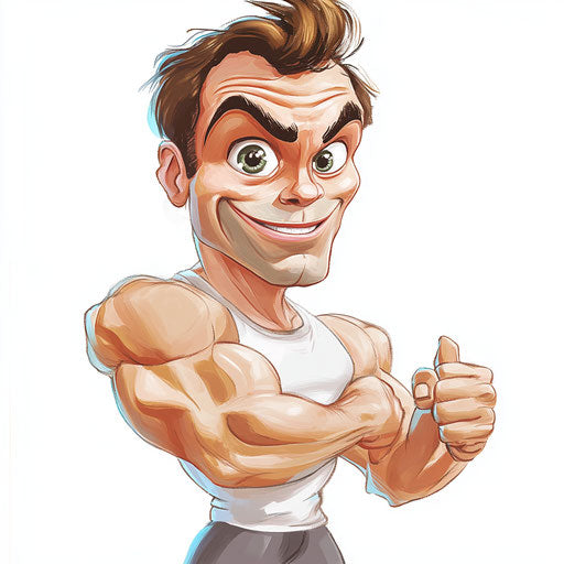Humorous caricature of gym clipart