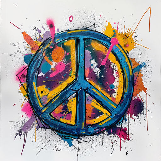 Bold peace tattoo sketch in a street art style