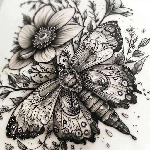 Mental health tattoos with intricate floral designs