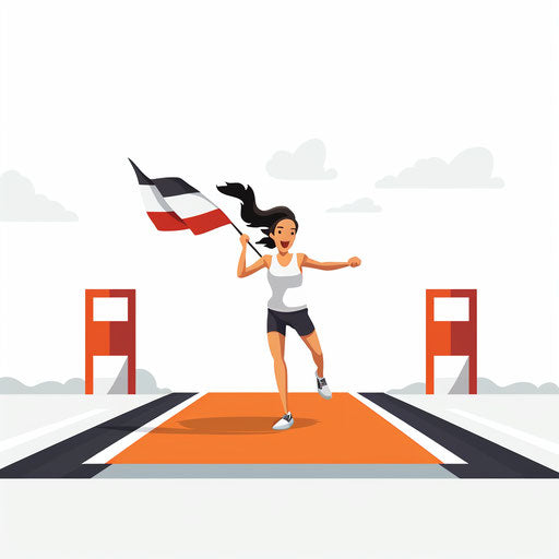 Minimalist finish line clipart on white background