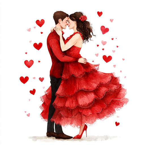 Valentine's Day, cute couple embracing with love