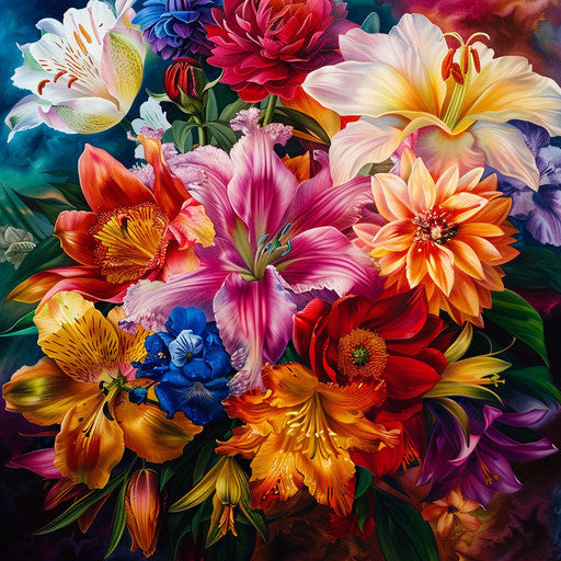 Bouquet of flowers in full bloom