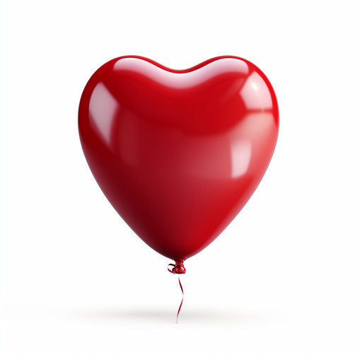 Heart balloon in minimalist style on white background