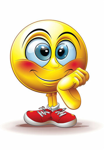 Yellow smiley face with red shoes