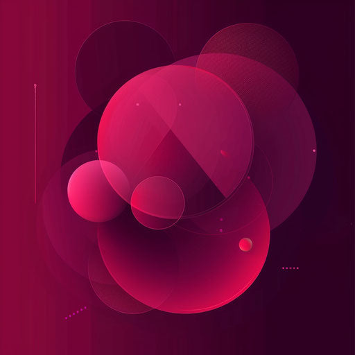 Realistic social clipart on a flat, rich burgundy background