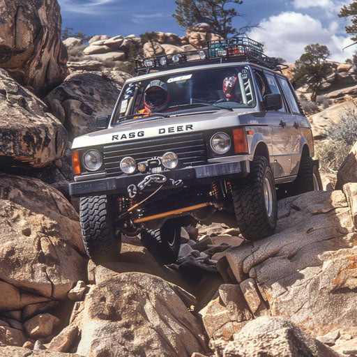 Modified off-road vehicle for rock climbing