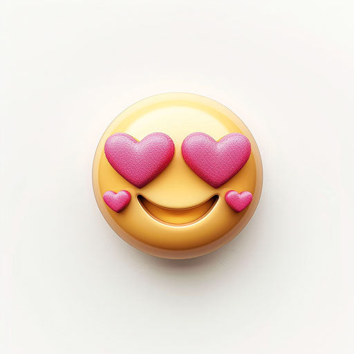 Pink heart eyes emoji, cute design, unique face