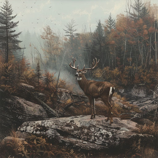 Wildlife in the rugged terrain of the Pocono Mountains