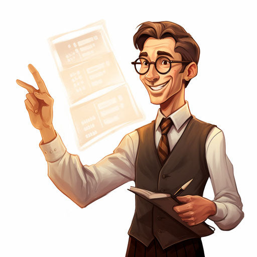 Male teacher clipart in the style of Chiaroscuro Art