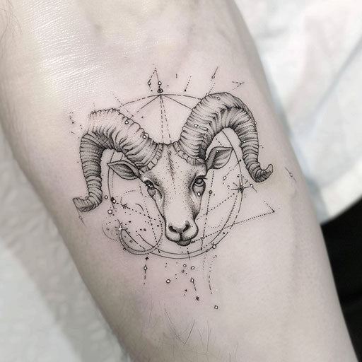 Minimalist Aries constellation tattoo sketch