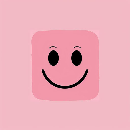 Simple smiley face on pink background, minimalist vector