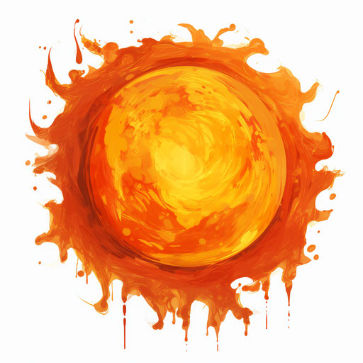 Sun clipart in the style of Oil painting