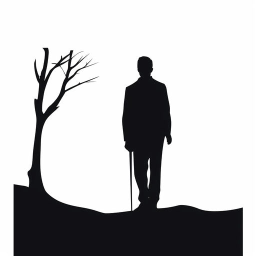 Minimalist style silhouette clipart on white background