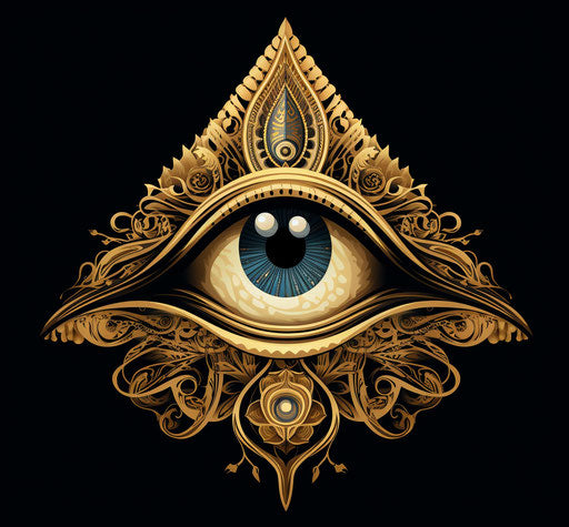 All-seeing eye carved in an elegant pattern