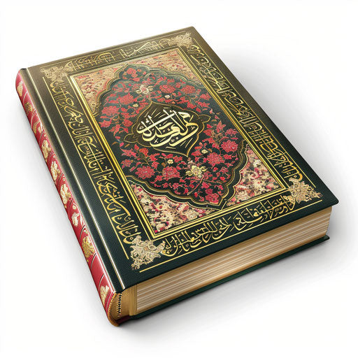 Realistic Quran clipart on flat white background, vibrant colors