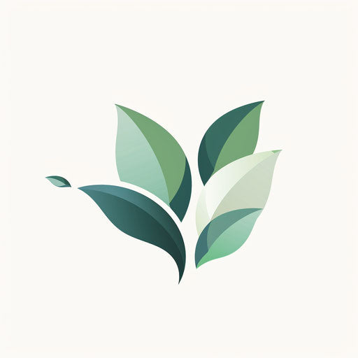 Company logo with green leaf motifs and eco-friendly colors, on a natural white background