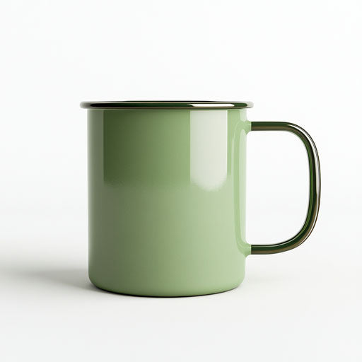 3D Camp Mug with flat white background