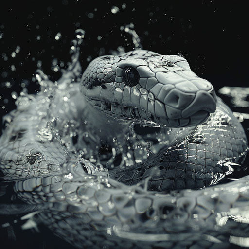 Python snake moving gracefully through water