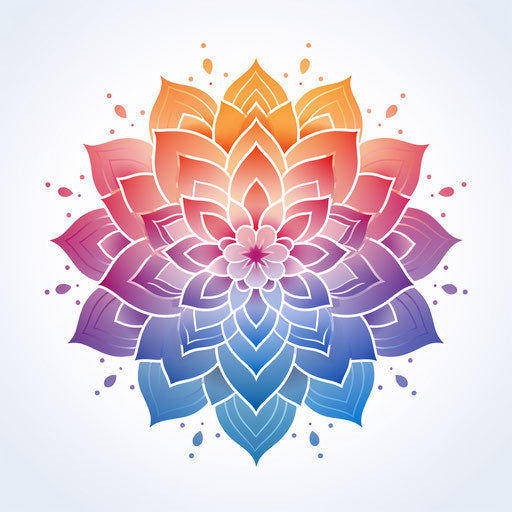 Blue purple lotus flower print vector illustration