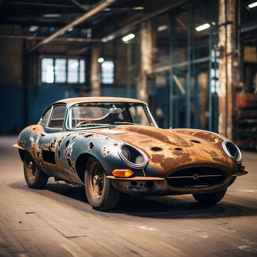 Patina Jaguar E Type Car