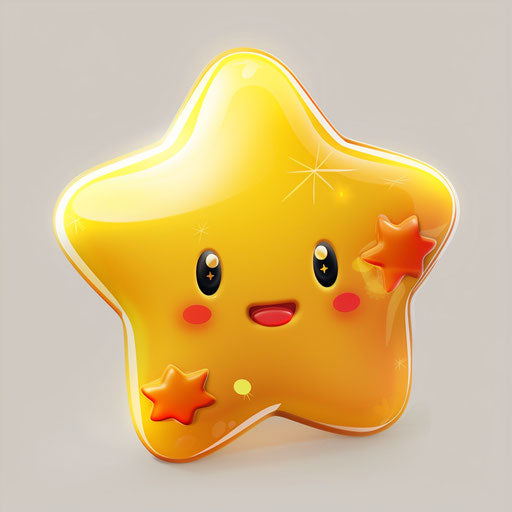 Sculpted emoji star, Miki Asai style, rtx on
