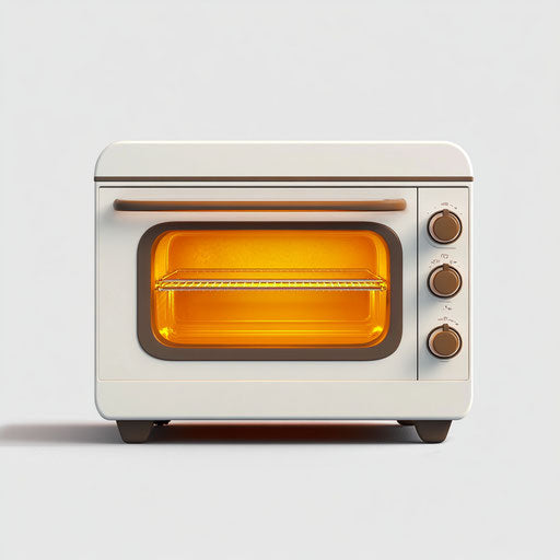 3D Toaster Oven with photo realistic style, on flat white background
