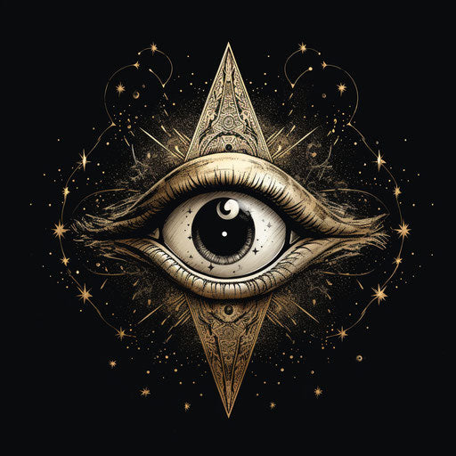 All seeing eye moon and star, mix of masculine-feminine