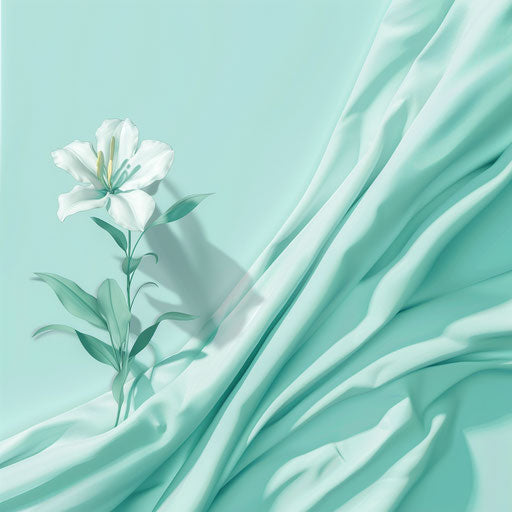 Realistic color clipart on flat, serene aqua background, accentuating a naturalistic design and smooth texture