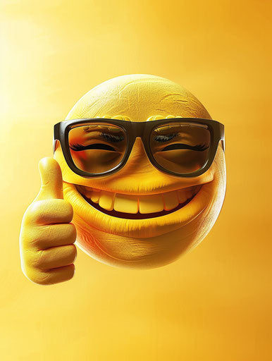 Sunglasses smile giving thumbs up