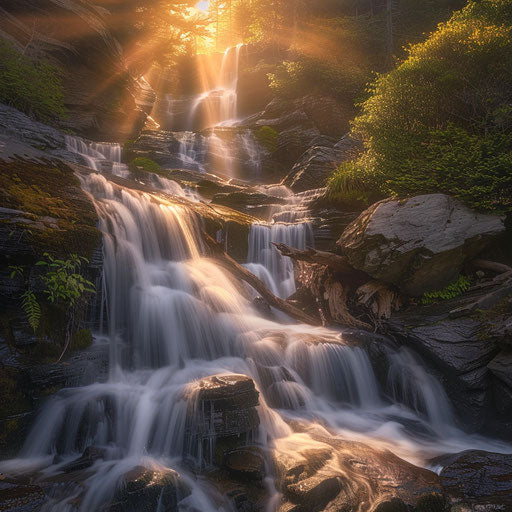 Cascading waterfalls of grandpa's mountain