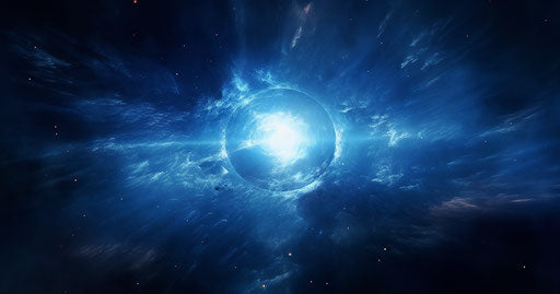 Bright light from blue body, Kushan empire style