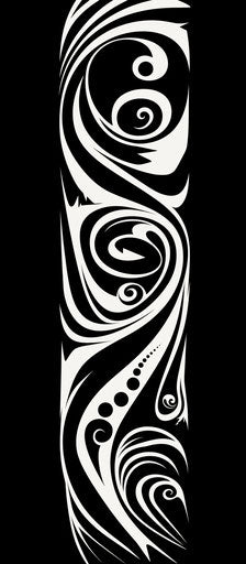 Black and white tribal design with swirls