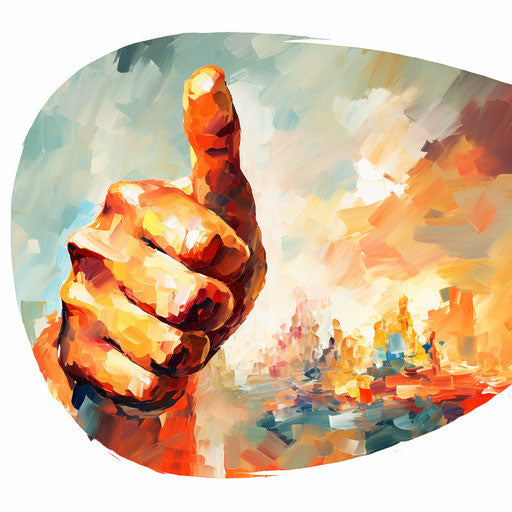 Thumbs up drawing in the style of Impressionistic Art