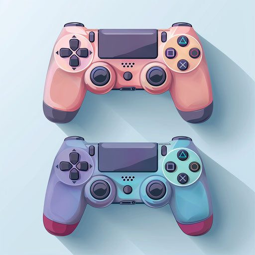 Realistic game controller clipart on white background