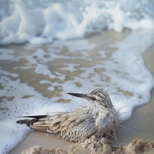 Wall creeper bird in a rare moment of rest on a sandy beach