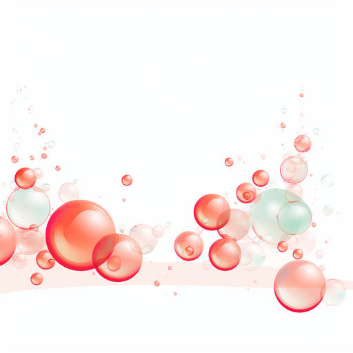 Minimalist bubbles illustration on white background