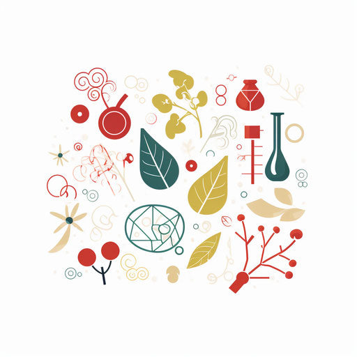 Biology clipart in the style of Minimalist, on white background