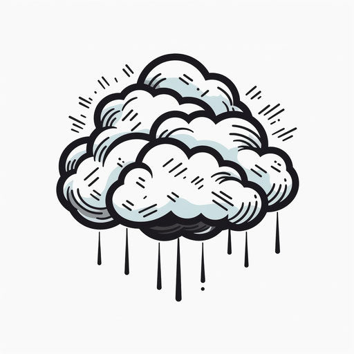 Storm illustration in Minimalist style, on white background