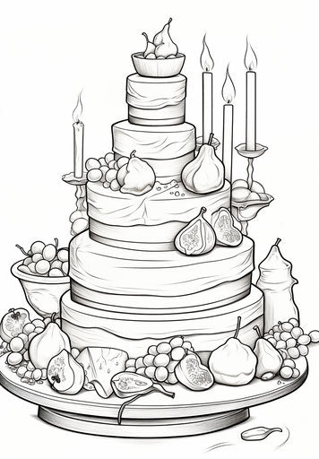 Online printable birthday coloring pages in fabric style