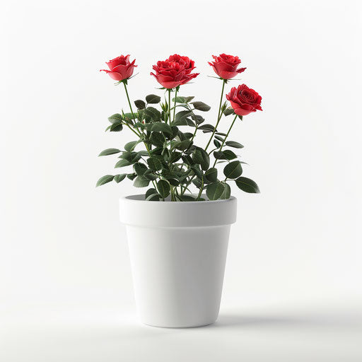 Photo realistic flower pot clipart on white background